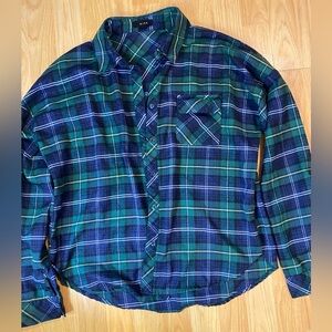 mine Green & Navy Plaid Casual Button-Down Shirt